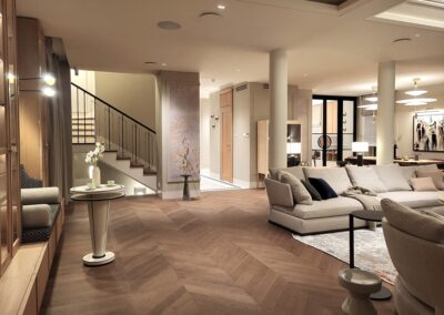 Balustrada malowana proszkowo z elementami mosiądzu