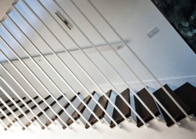 Balustrada harfa, malowana proszkowo