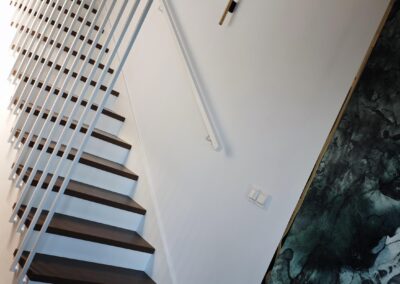 Balustrada harfa, malowana proszkowo