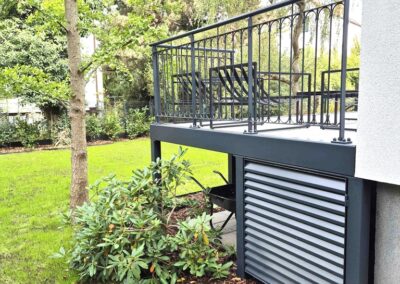 taras - konstrukcja, schody, balustrady, płyty granitowe